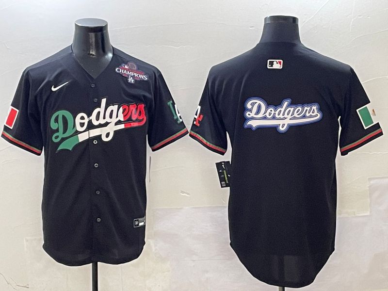 Men Los Angeles Dodgers Blank Black Mexico Second generation Nike 2025 MLB Jersey style 14
